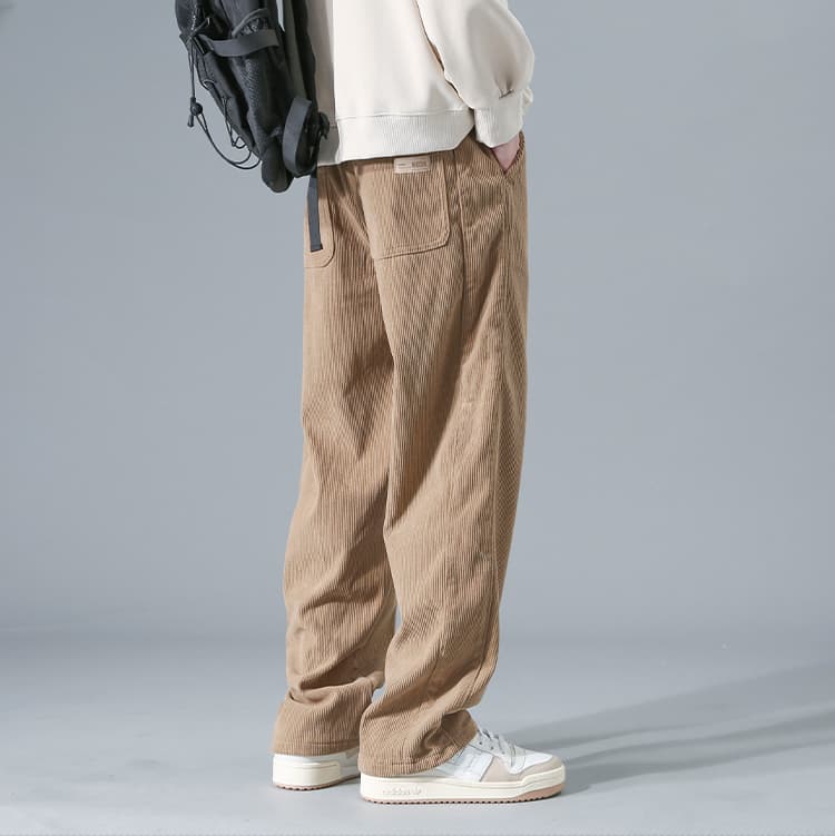 ワイドパンツ メンズ ワイドパンツ メンズ くつろぎコーデュロイワイドチノパンツ