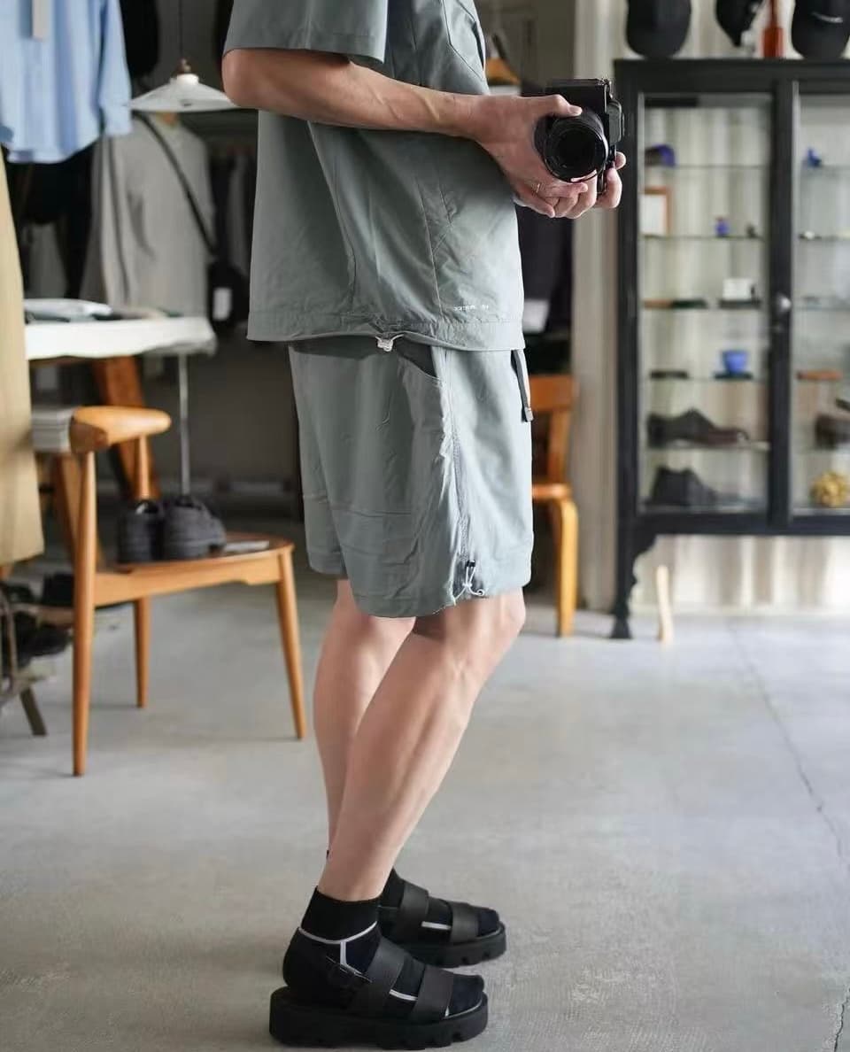 ワイドパンツ メンズ 軽量機能性ワイドショートパンツ