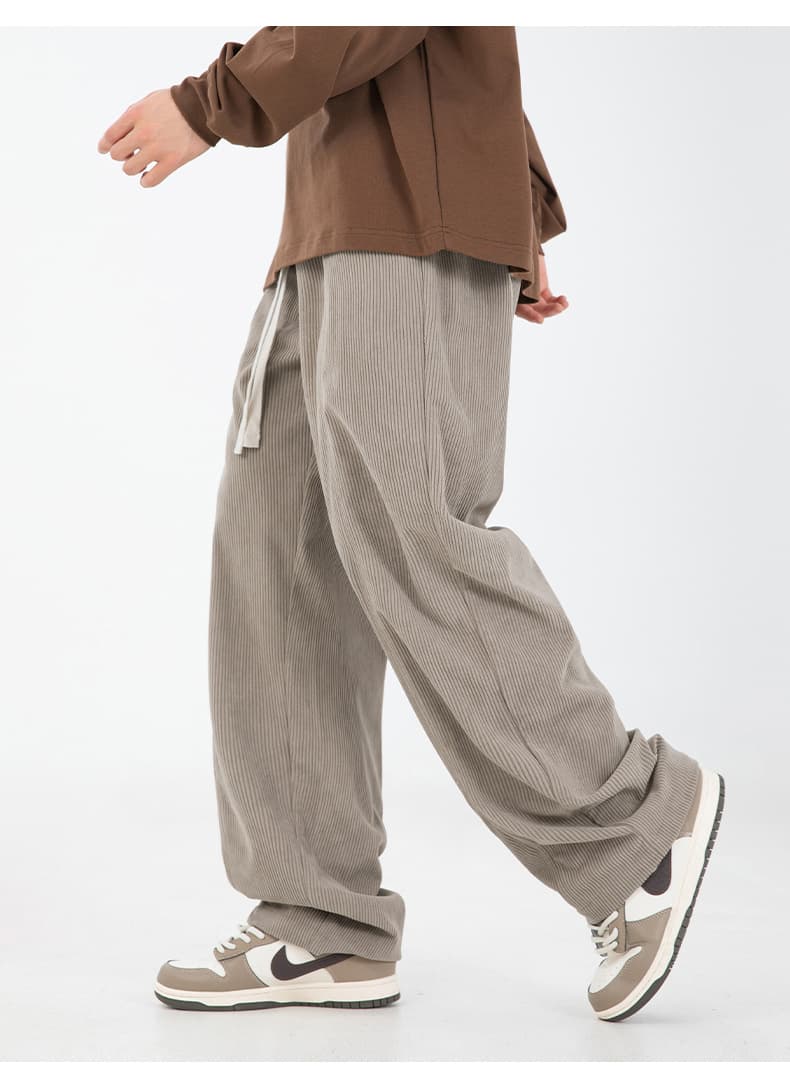ワイドパンツ メンズ ワイドパンツ メンズ コーデュロイ風ゆったりリラックスパンツ