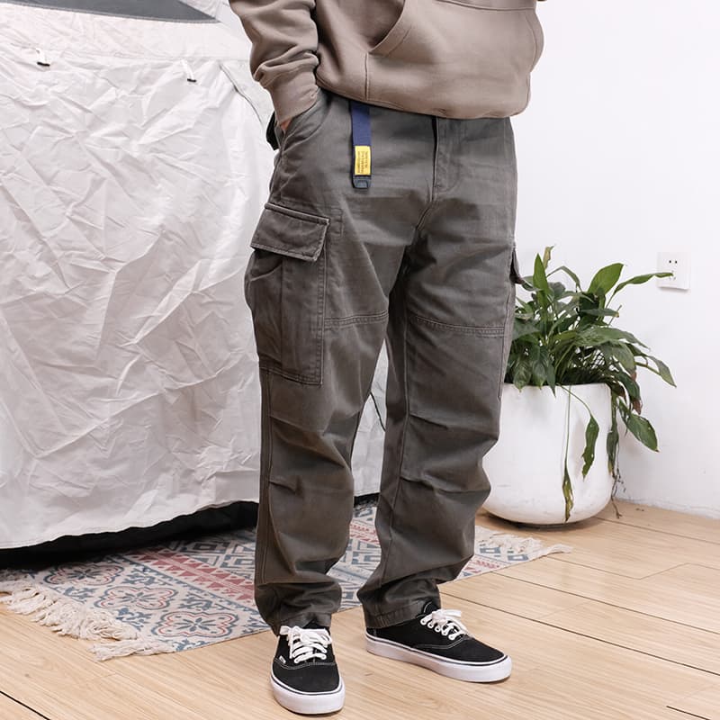 ワイドパンツ メンズ サイドポケット付き耐久ワイドカーゴパンツ