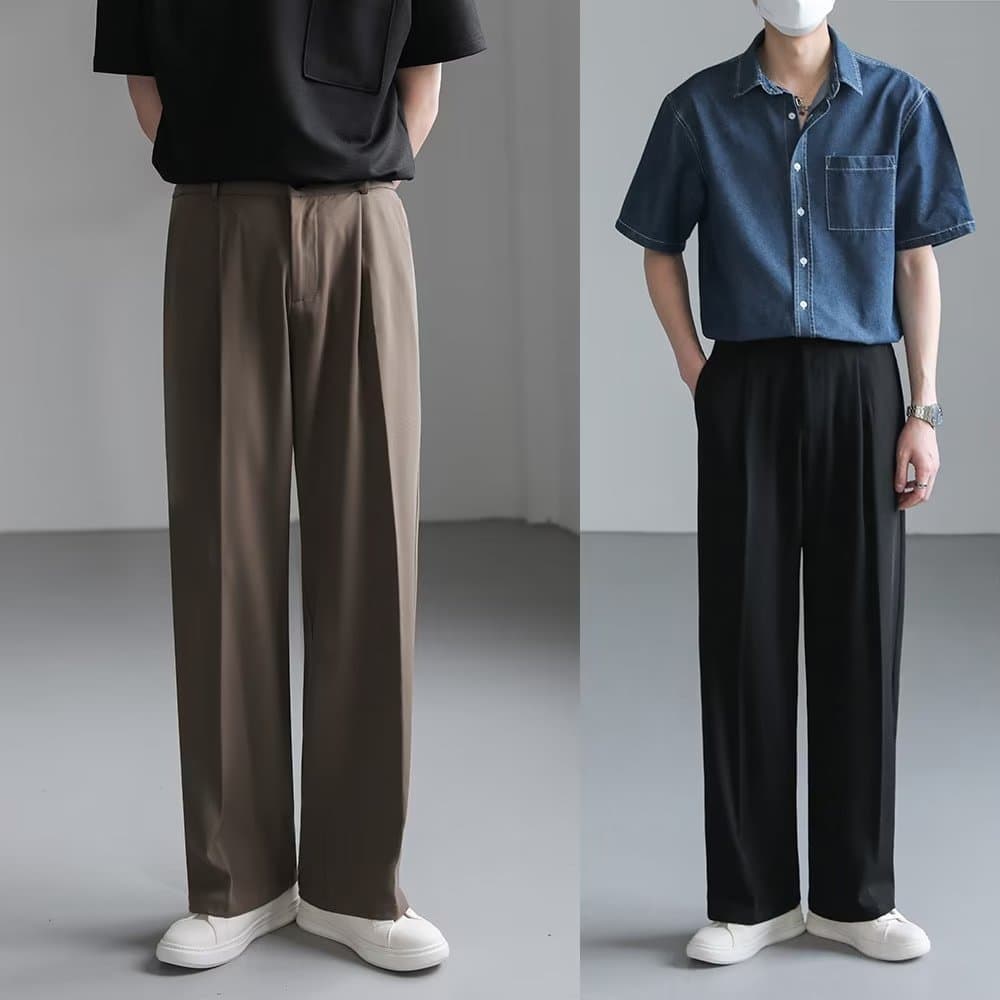 ワイドパンツ メンズ ワイドパンツ メンズ ゆとりシルエット ドレープスラックス
