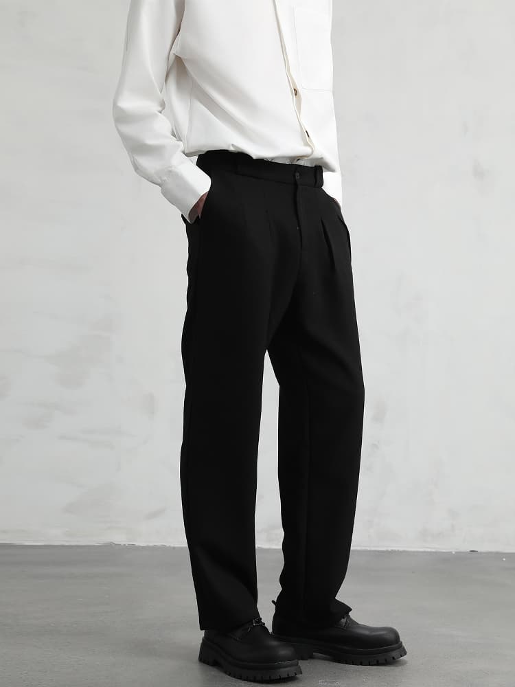 ワイドパンツ メンズ ワイドパンツ メンズ 上質感タックワイドスラックス