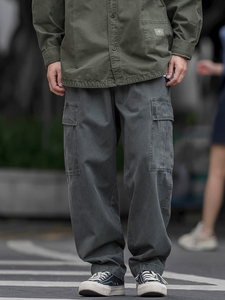 ワイドパンツ メンズ ワイドパンツ メンズ ゆったりシルエット実用派カーゴパンツ