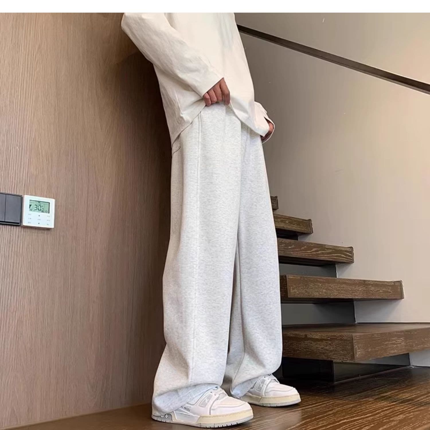 ワイドパンツ メンズ ワイドパンツ メンズ ゆったりとろみスウェットワイドパンツ