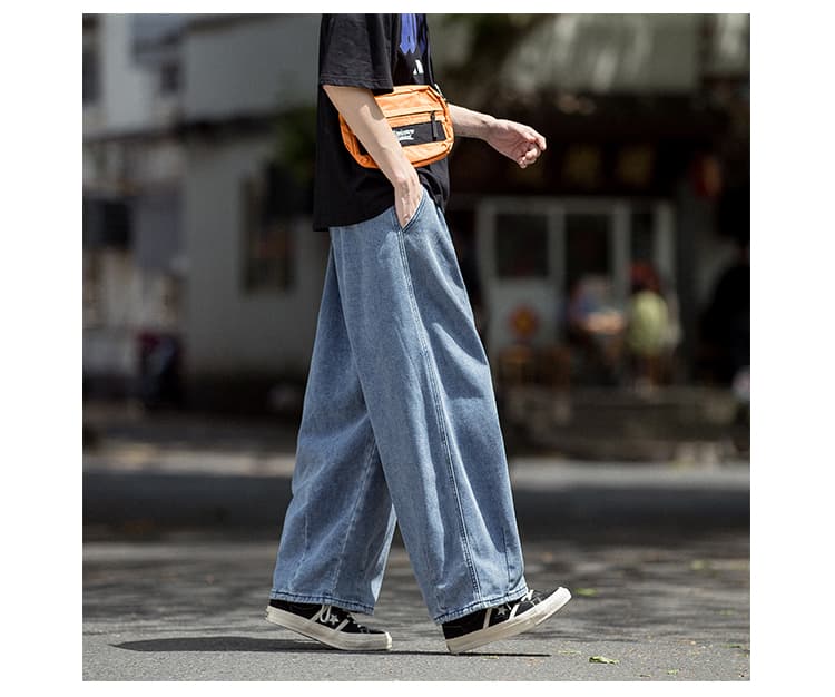 ワイドパンツ メンズ リラックスワイドデニムパンツ