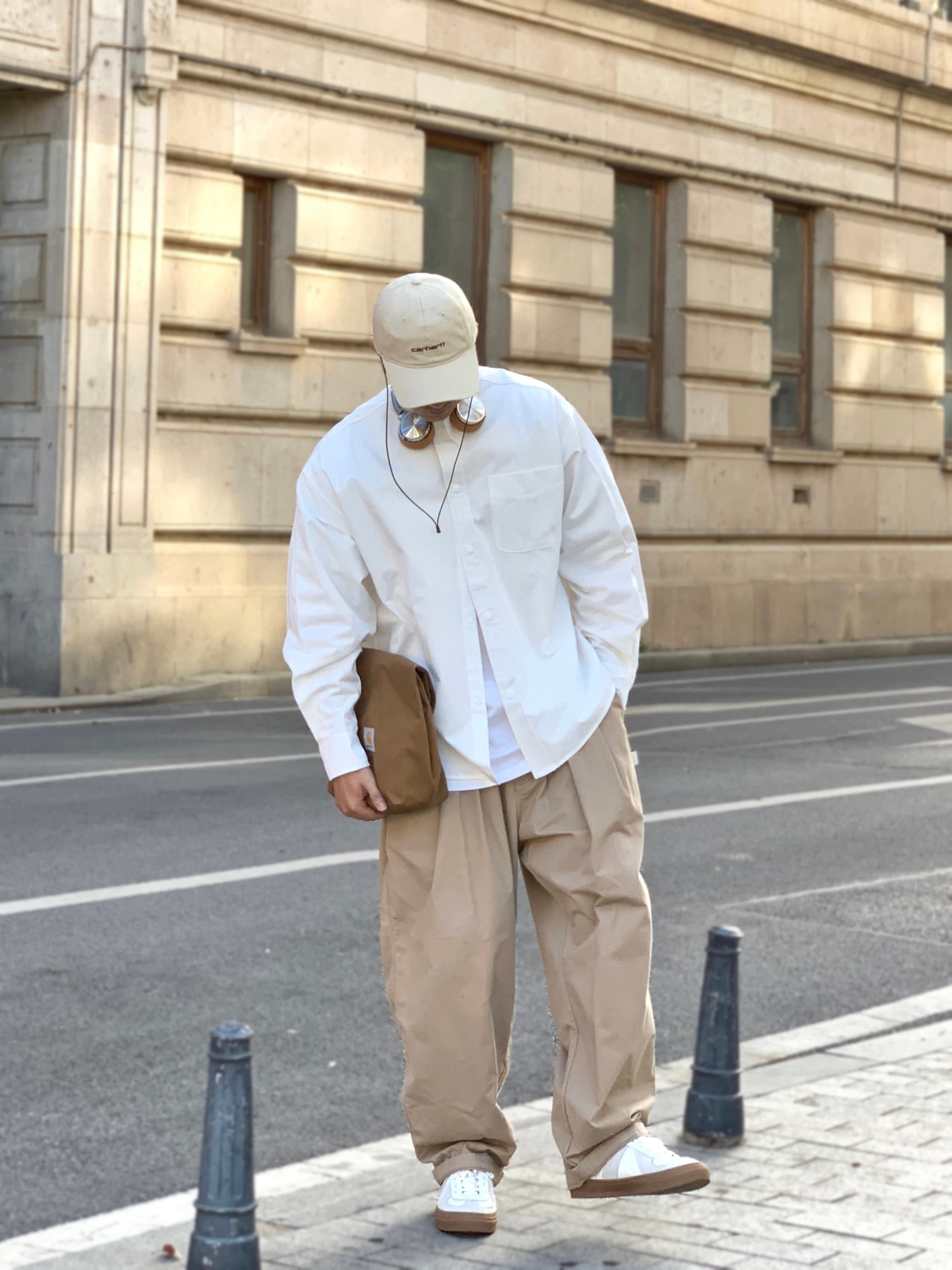 ワイドパンツ メンズ ワイドパンツ メンズ ゆったりシルエットチノワイドパンツ