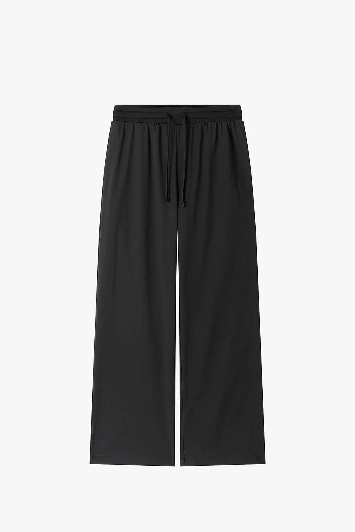 ワイドパンツ メンズ 直線ストレッチナイロンワイドパンツ
