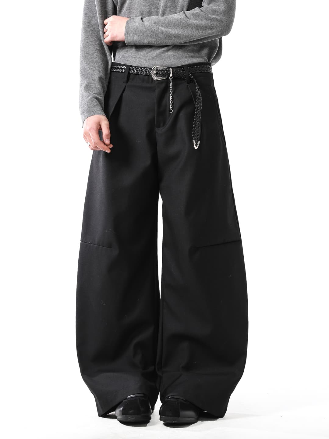 ワイドパンツ メンズ アメリカンスタイル プリーツ ワイドパンツ