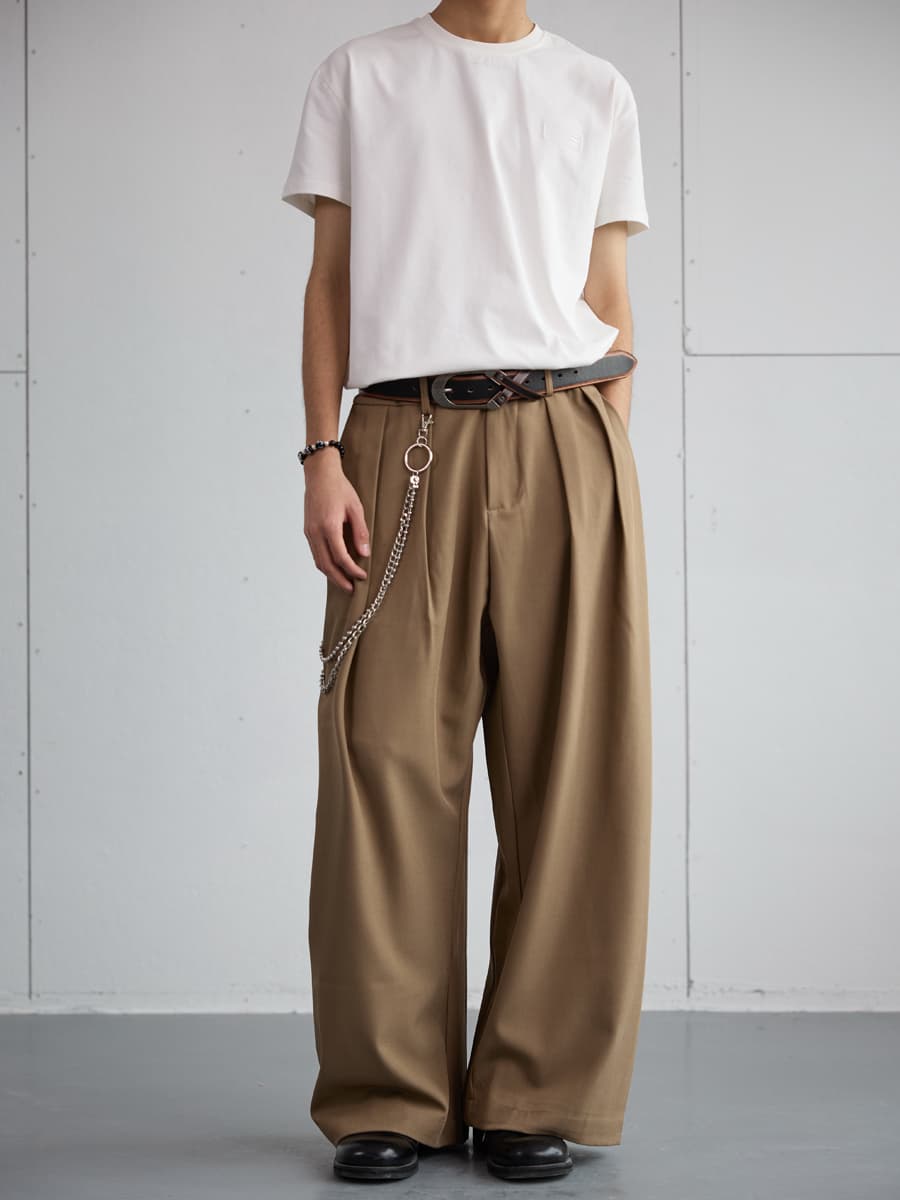 ワイドパンツ メンズ ワイドパンツ メンズ ゆったりシルエット 上品スラックス