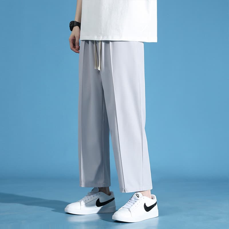 ワイドパンツ メンズ ドレープ感絹のような質感ワイドパンツ