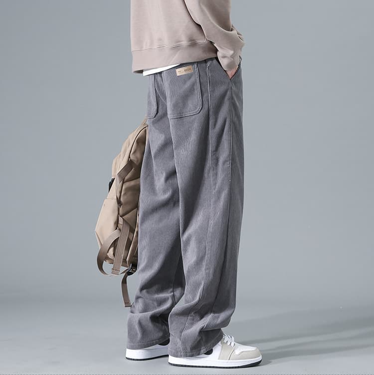 ワイドパンツ メンズ ワイドパンツ メンズ くつろぎコーデュロイワイドチノパンツ