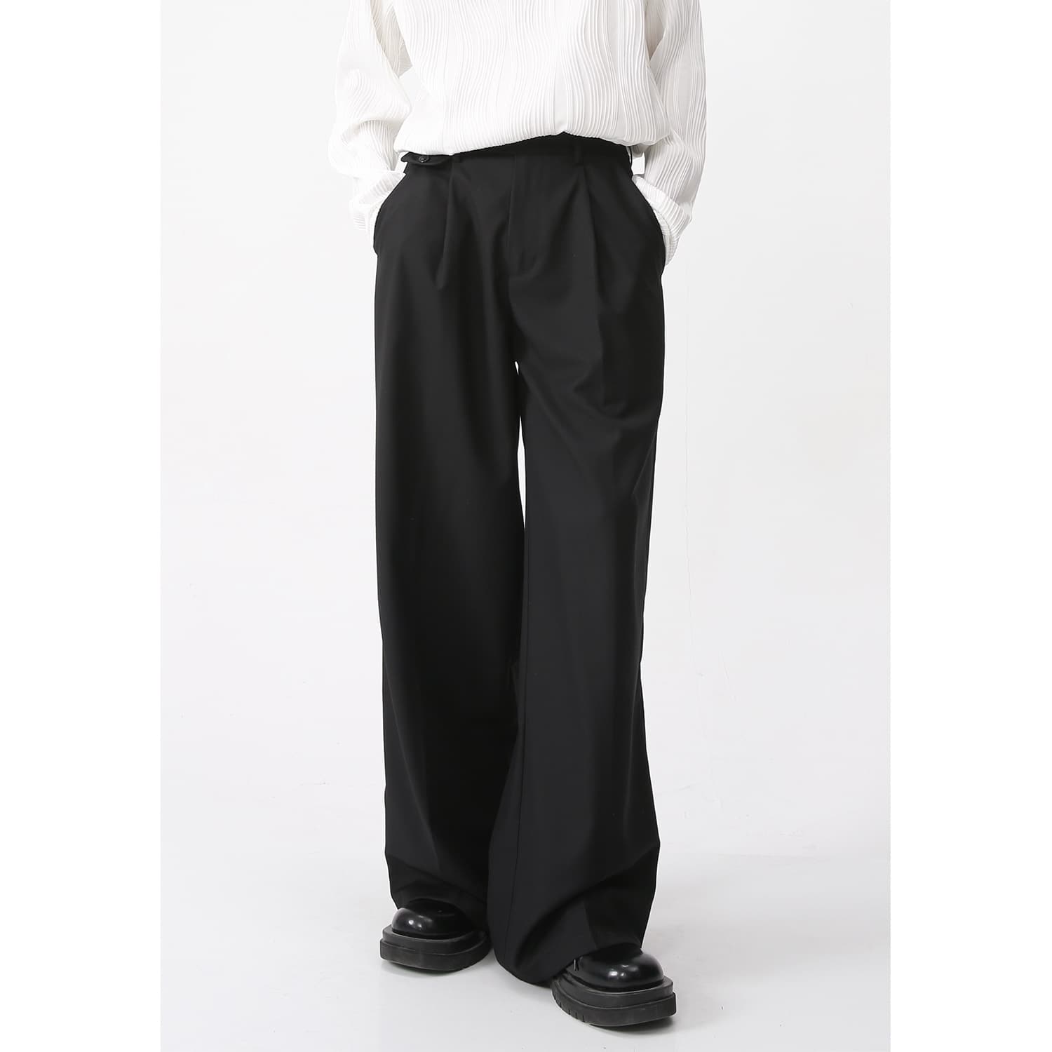 ワイドパンツ メンズ ワイドパンツ メンズ スタイリッシュゆったりフレアスラックス