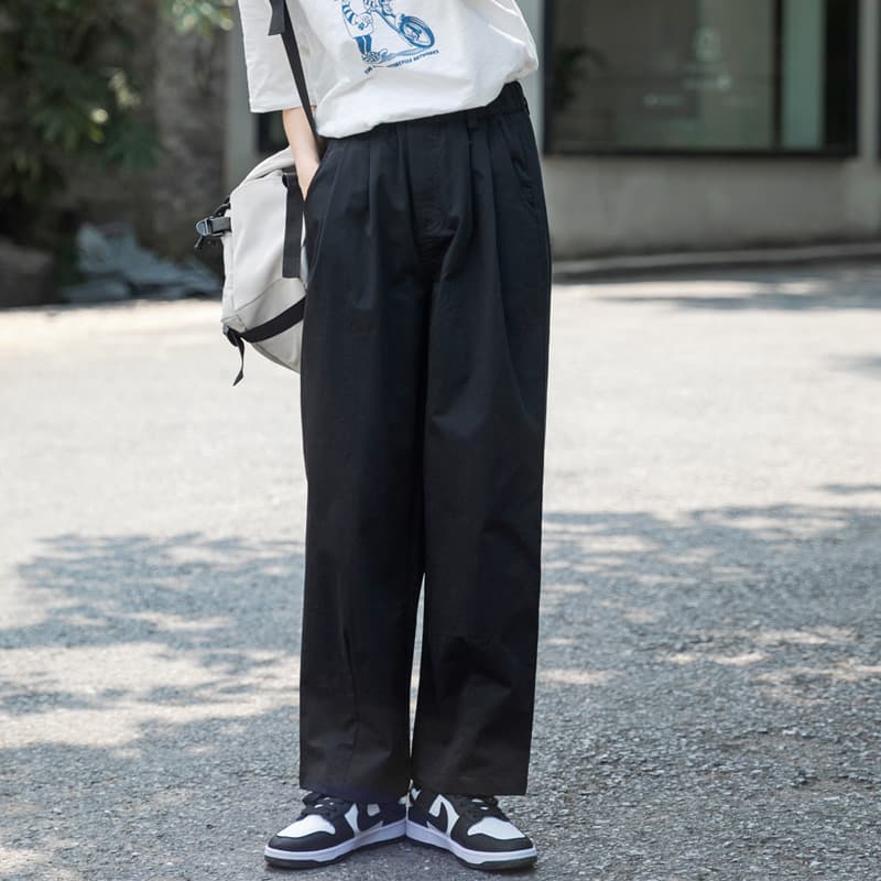 ワイドパンツ メンズ ゆったり高腰ストレートワイドパンツ