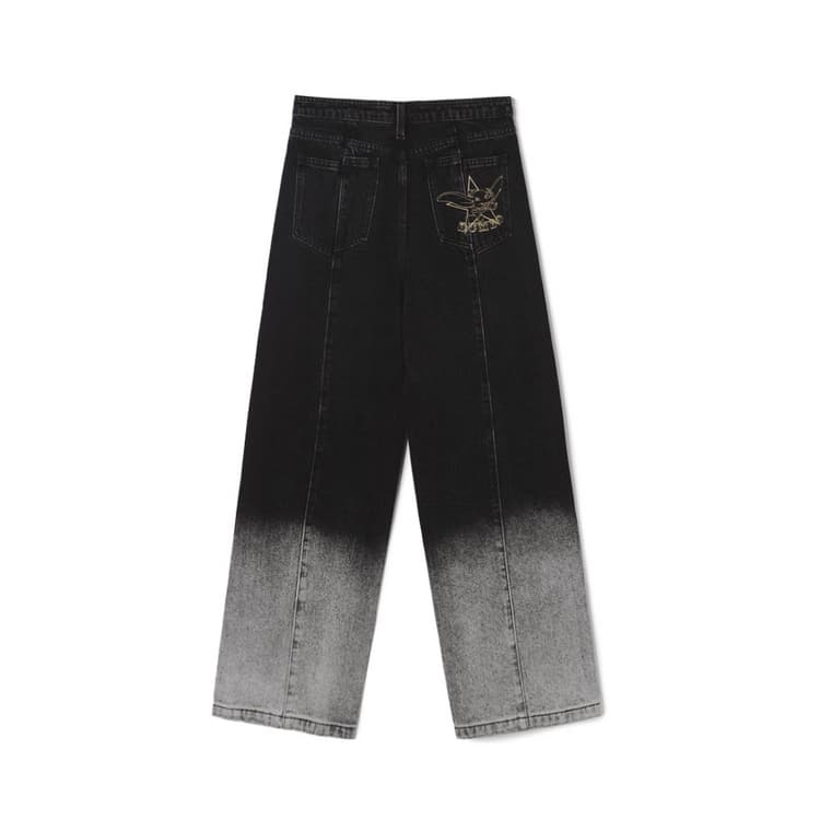 ワイドパンツ メンズ グラデーションデザインワイドジーンズ