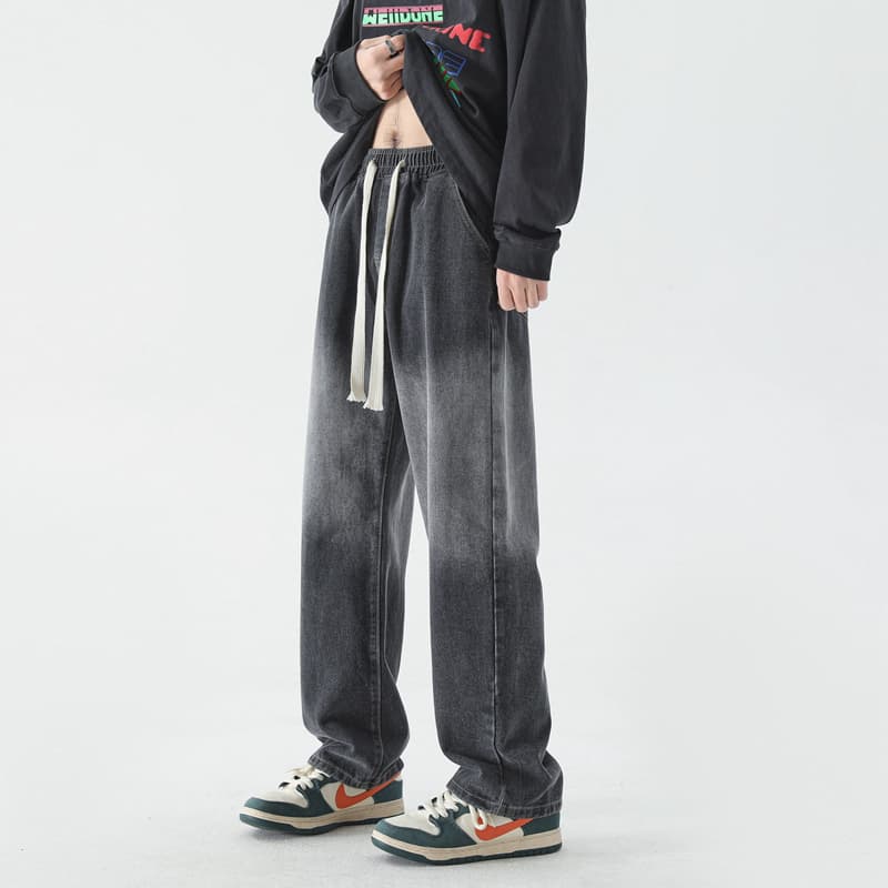 ワイドパンツ メンズ ワイドパンツ メンズ ゆったりデニム ドローコード ワイドパンツ