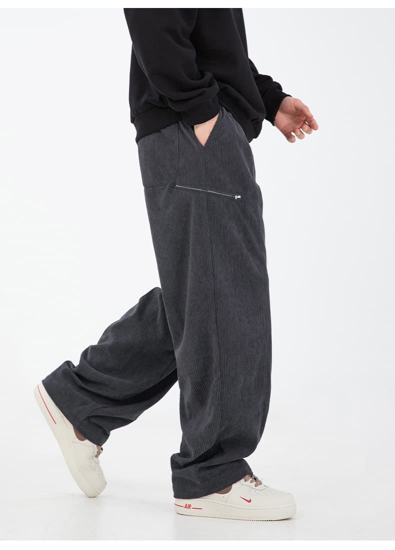 ワイドパンツ メンズ ワイドパンツ メンズ コーデュロイ風ゆったりリラックスパンツ