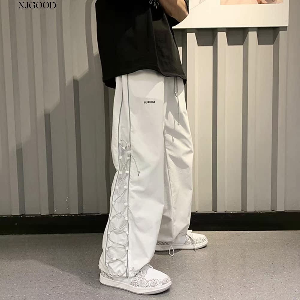 ワイドパンツ メンズ サイド編み上げデザイン ワイドパンツ