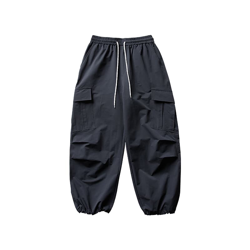 ワイドパンツ メンズ レトロ風マルチポケットワイドカーゴパンツ