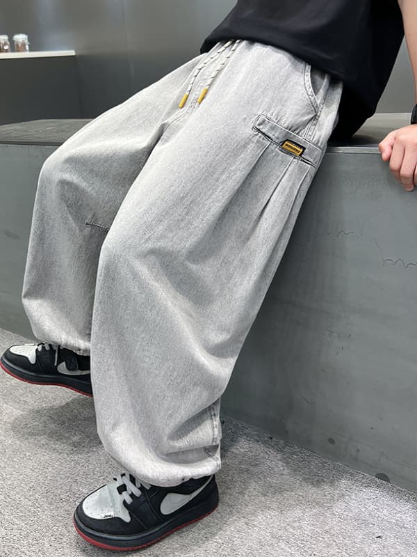 ワイドパンツ メンズ ゆったりバルーンシルエットデニムパンツ