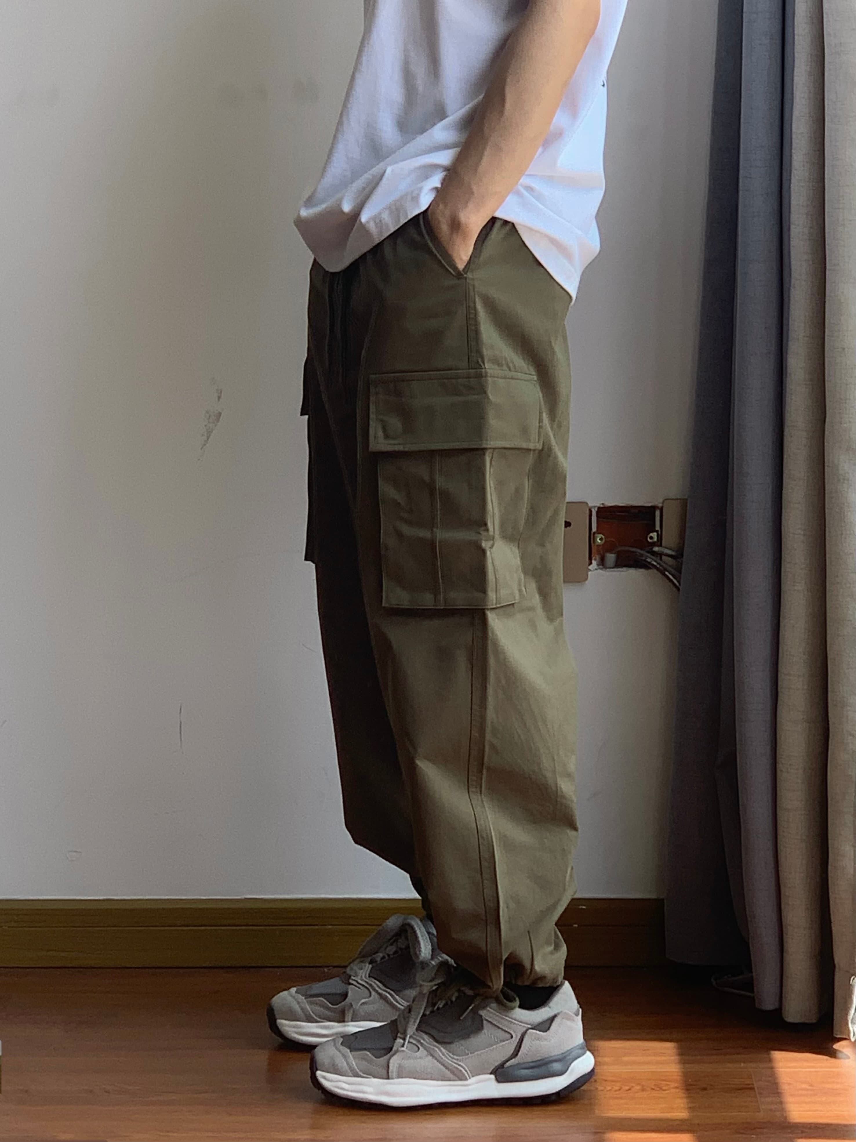 ワイドパンツ メンズ ユニセックス 多機能ポケット ワイドカーゴパンツ