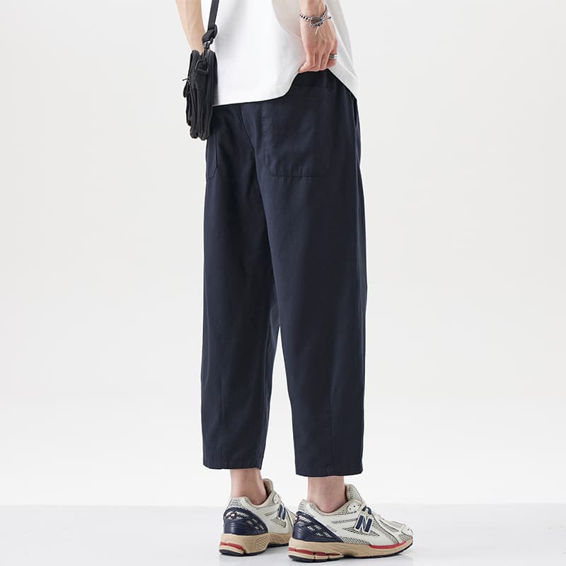 ワイドパンツ メンズ ゆったり九分丈ワイドパンツ