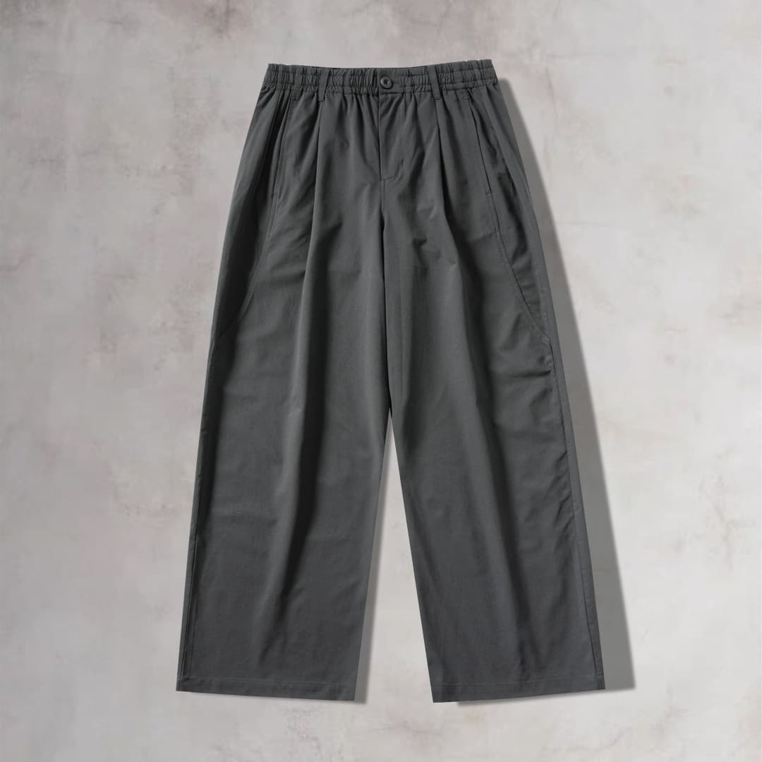 ワイドパンツ メンズ 涼感軽量ワイドスラックス