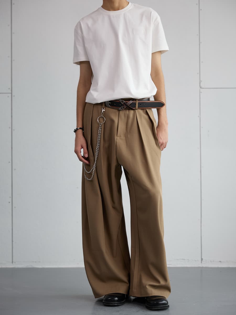 ワイドパンツ メンズ ワイドパンツ メンズ ゆったりシルエット 上品スラックス