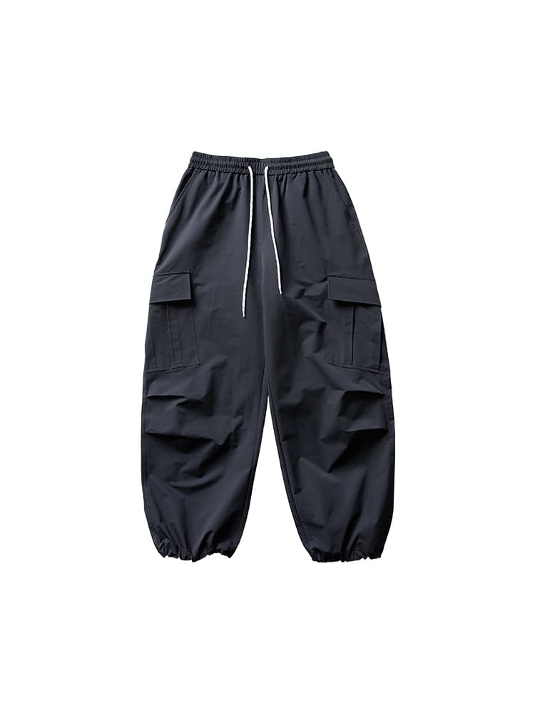ワイドパンツ メンズ レトロ風マルチポケットワイドカーゴパンツ