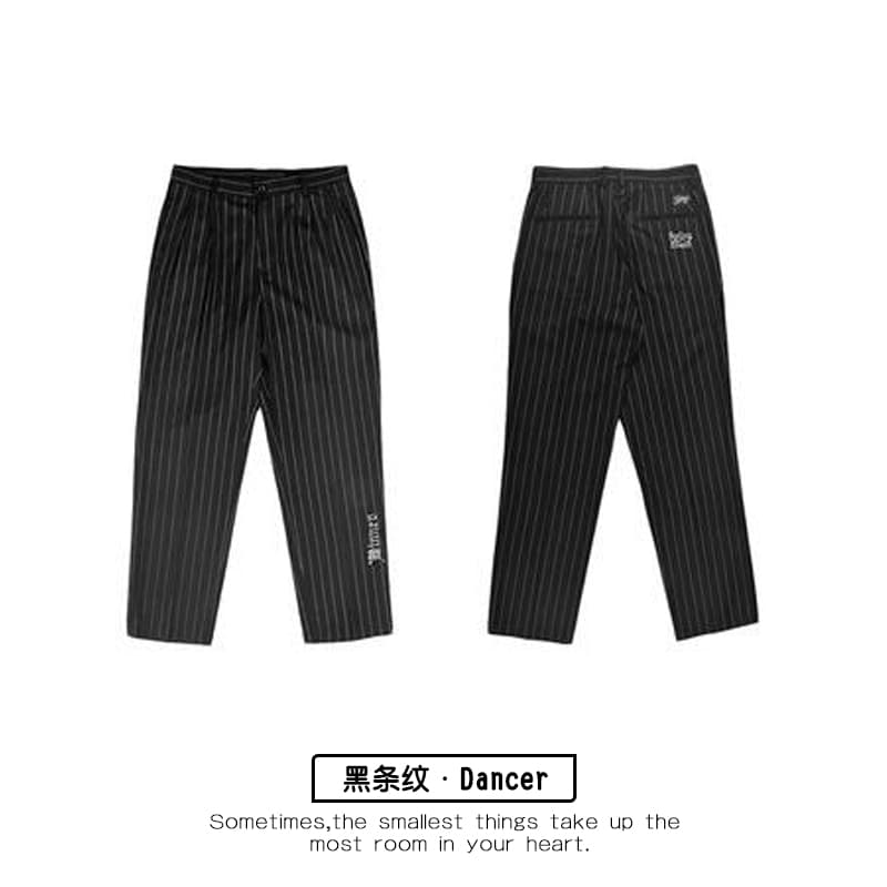 ワイドパンツ メンズ ストライプ柄ワイドパンツ ストレート