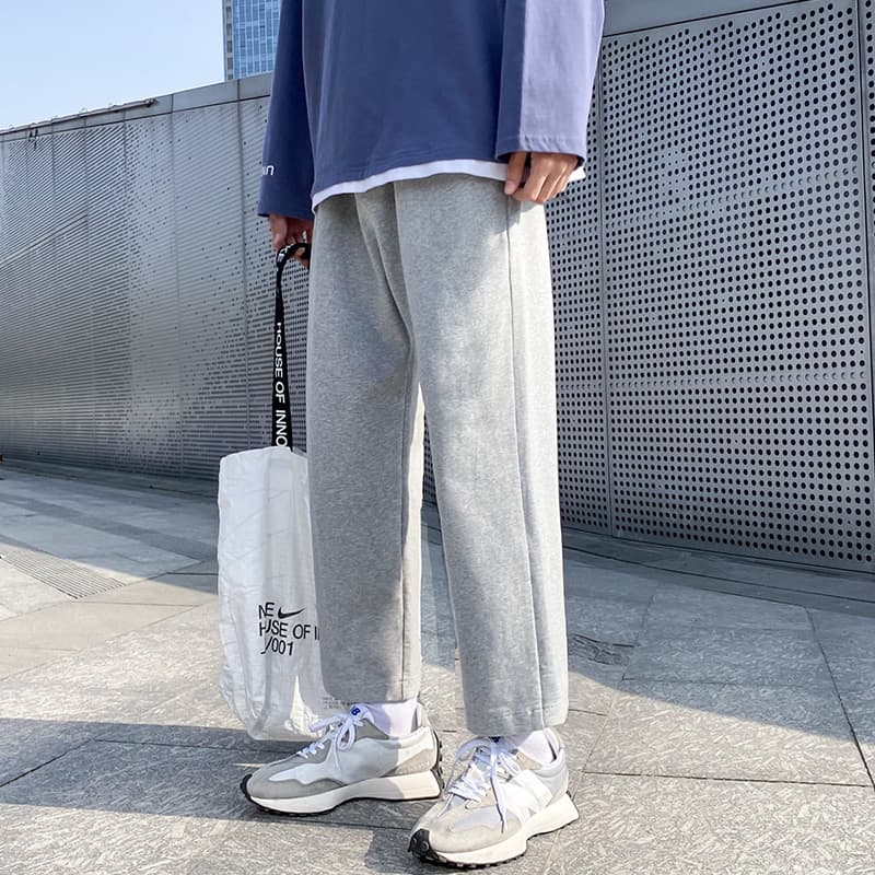 ワイドパンツ メンズ リラックスワイドストレートスウェットパンツ