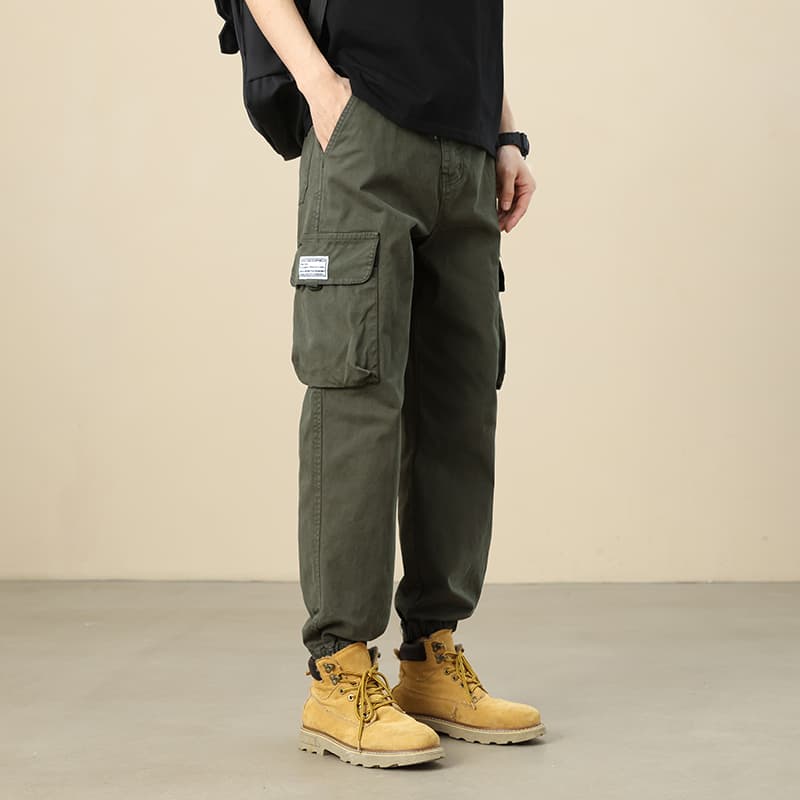 ワイドパンツ メンズ 綿100％ストレートワイドカーゴパンツ
