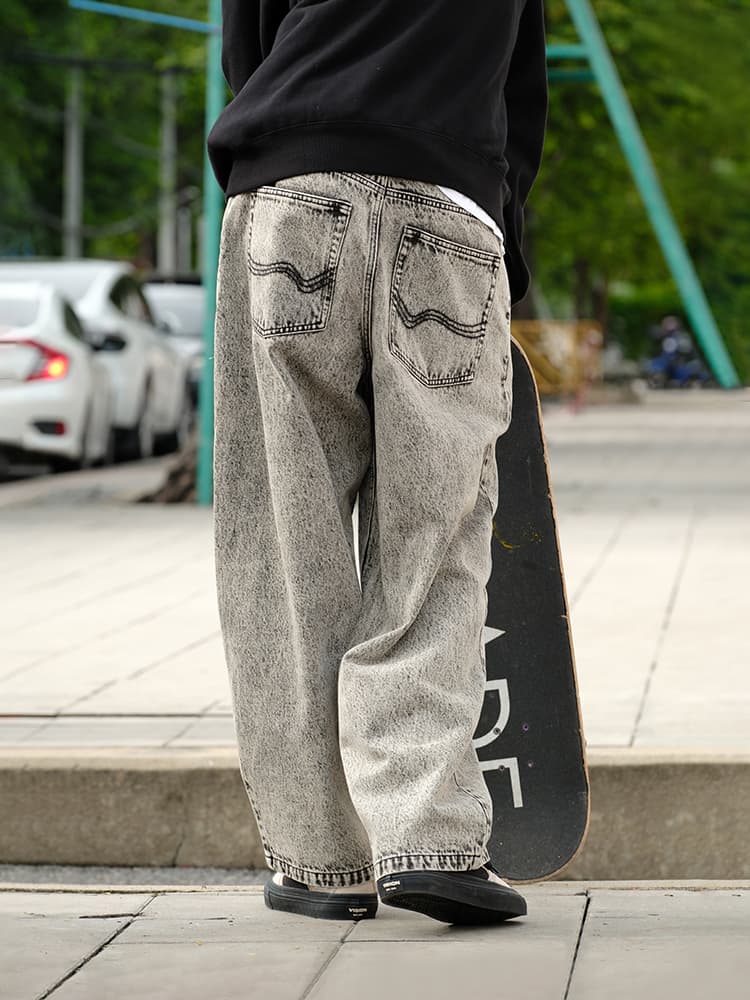 ワイドパンツ メンズ ワイドパンツ メンズ リラックスシルエット デニムパンツ