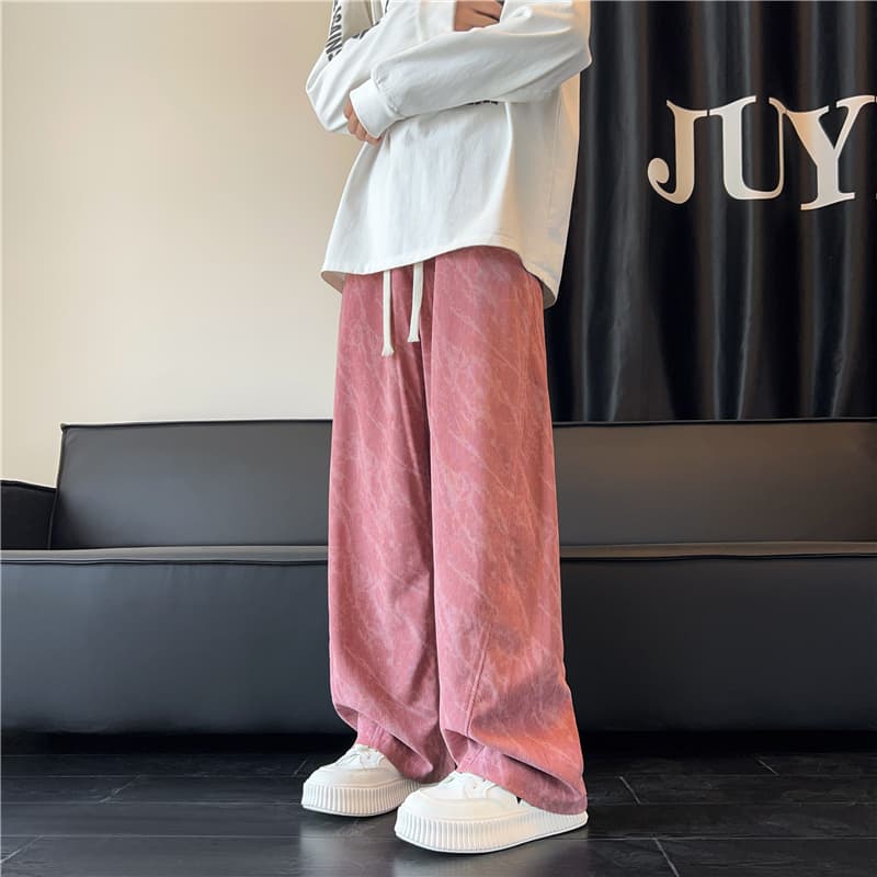 ワイドパンツ メンズ コーデュロイワイドパンツ ストレート