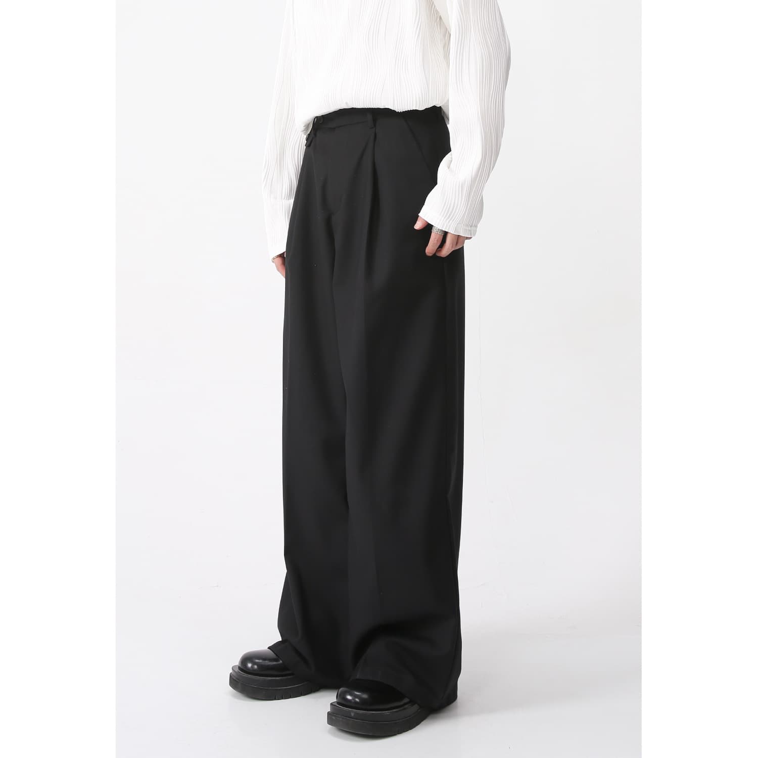 ワイドパンツ メンズ ワイドパンツ メンズ スタイリッシュゆったりフレアスラックス