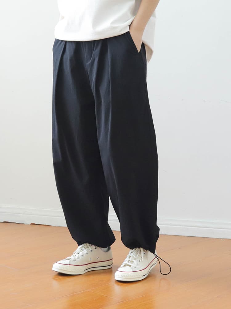 ワイドパンツ メンズ 裾絞りワイドカーゴパンツ ユニセックス