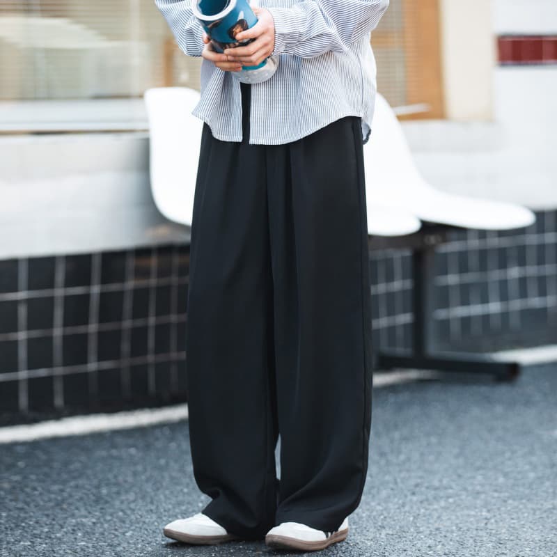ワイドパンツ メンズ ワイドパンツ メンズ 流麗シルエット ドレープスラックス