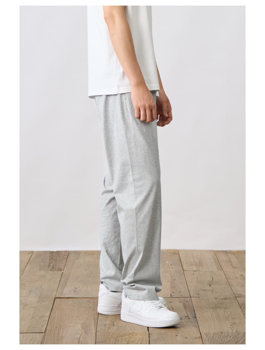 メンズワイドパンツ 裏起毛仕様ゆったりシルエット紐付きスウェット
