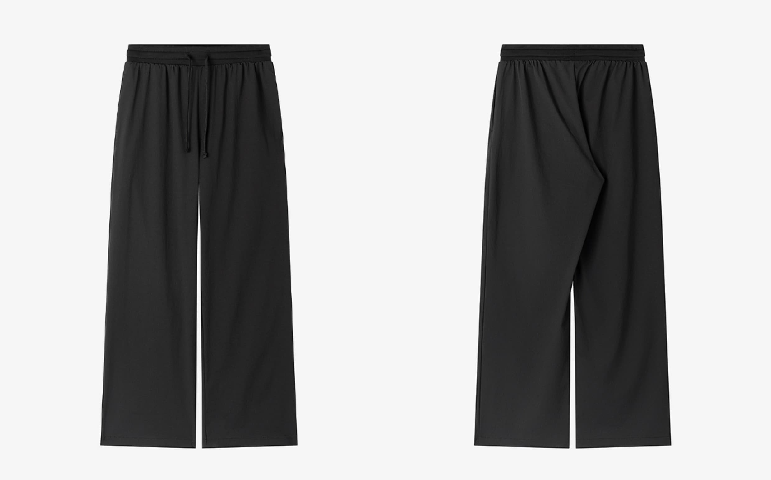 ワイドパンツ メンズ 直線ストレッチナイロンワイドパンツ