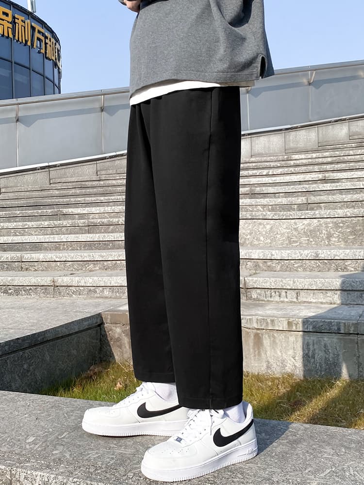 ワイドパンツ メンズ リラックスワイドストレートスウェットパンツ