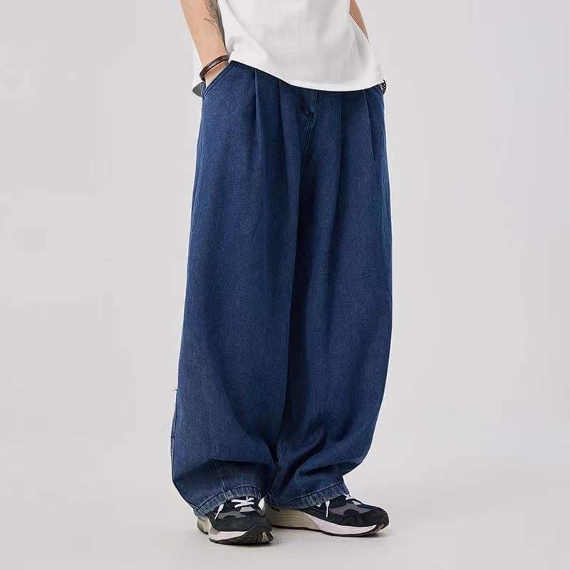 ワイドパンツ メンズ ヴィンテージ風バルーンワイドデニム