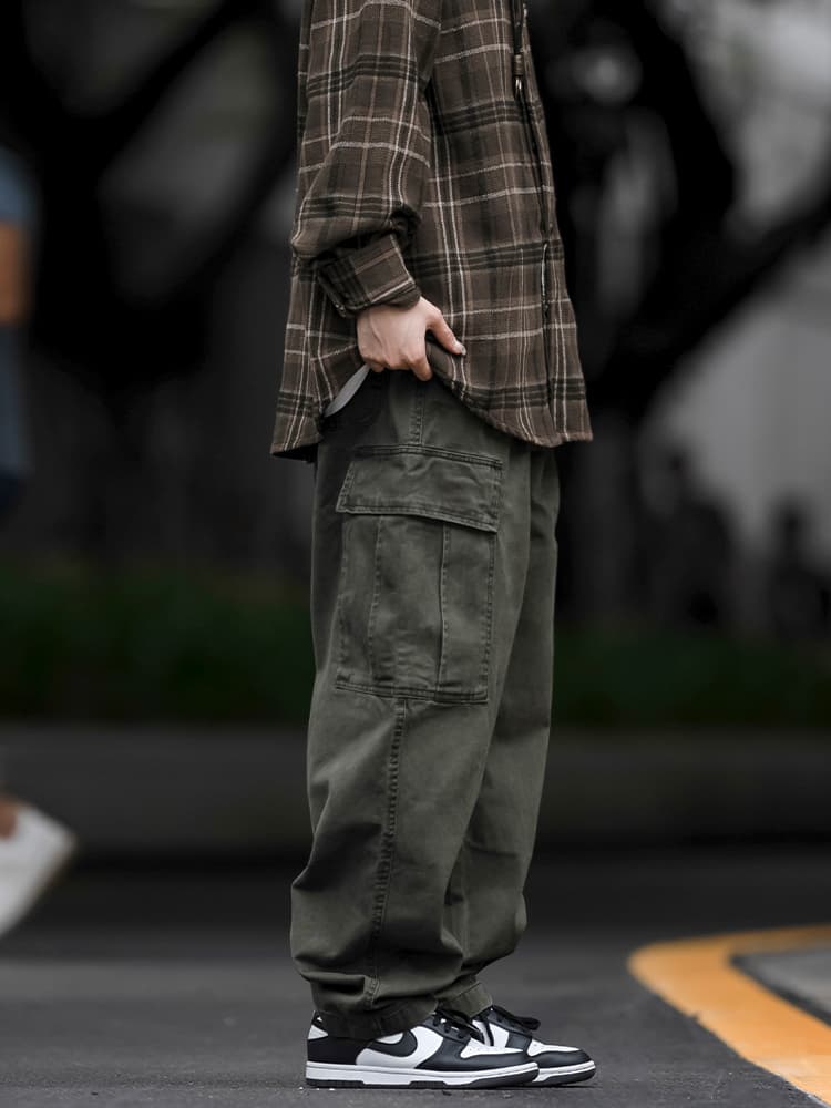 ワイドパンツ メンズ ワイドパンツ メンズ ゆったりシルエット実用派カーゴパンツ
