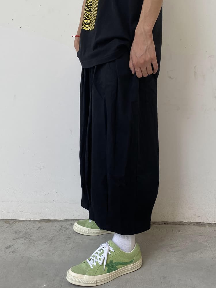 ワイドパンツ メンズ ゆったり八分丈カーゴワイドパンツ