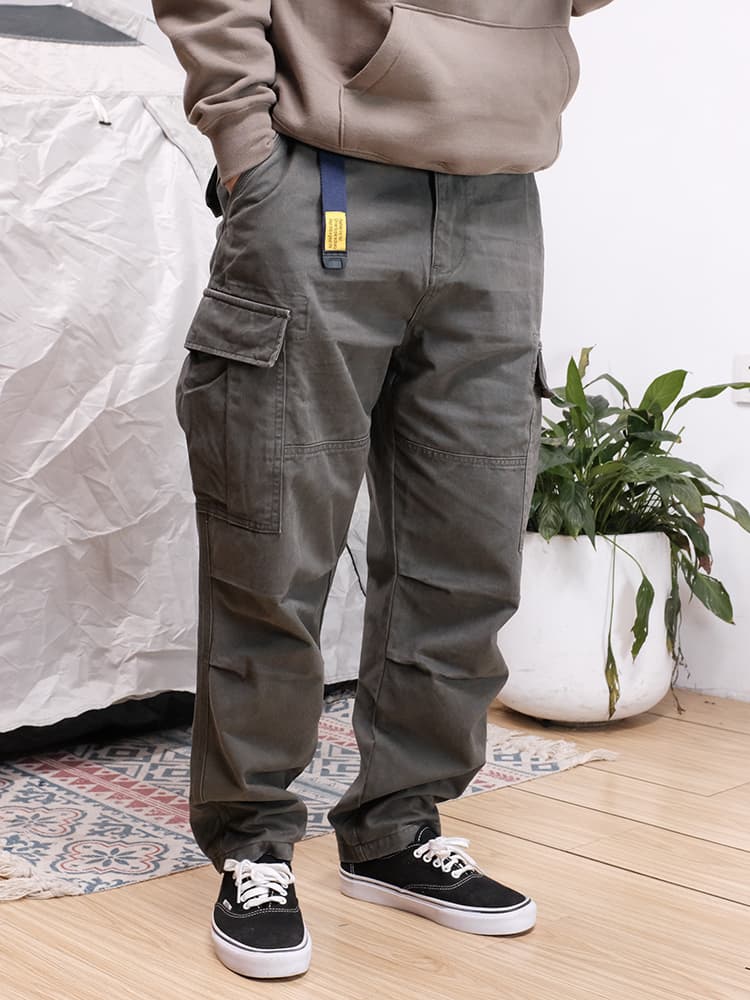 ワイドパンツ メンズ サイドポケット付き耐久ワイドカーゴパンツ