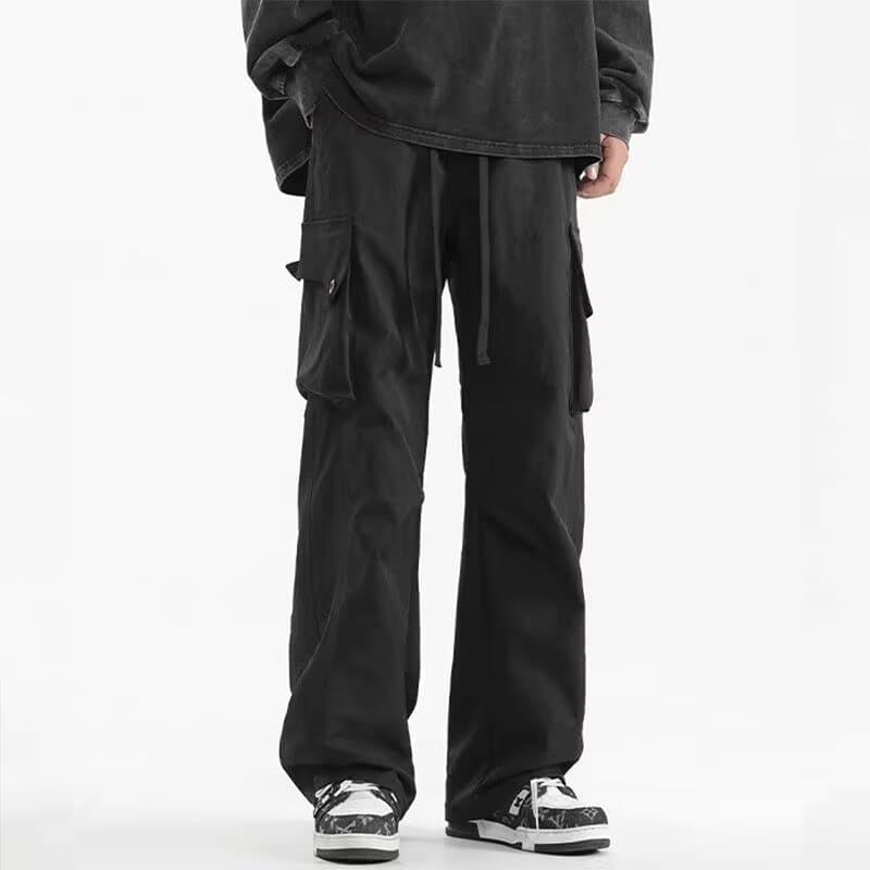 ワイドパンツ メンズ ワイドパンツ メンズ ゆったりシルエット多機能ポケット付きパンツ