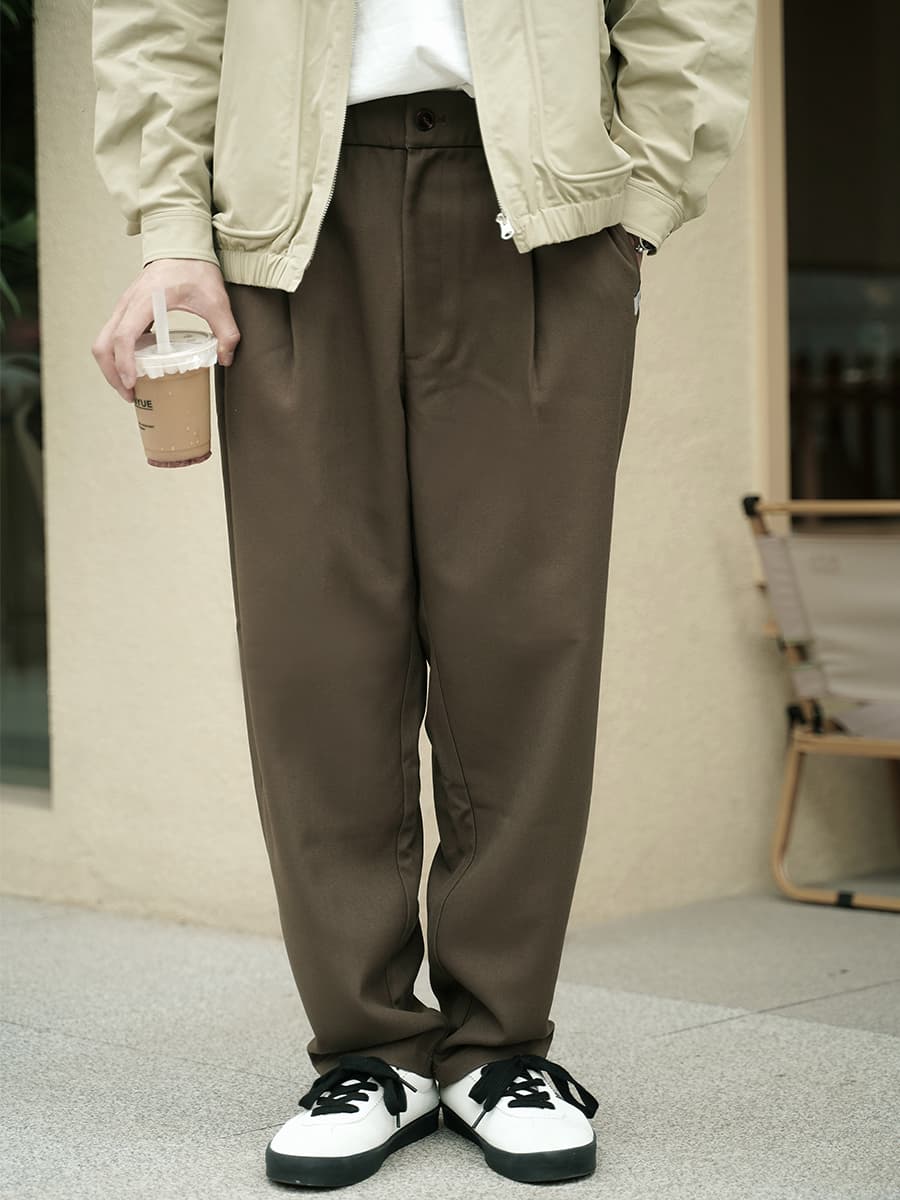 ワイドパンツ メンズ 上質感ドレープワイドスラックス