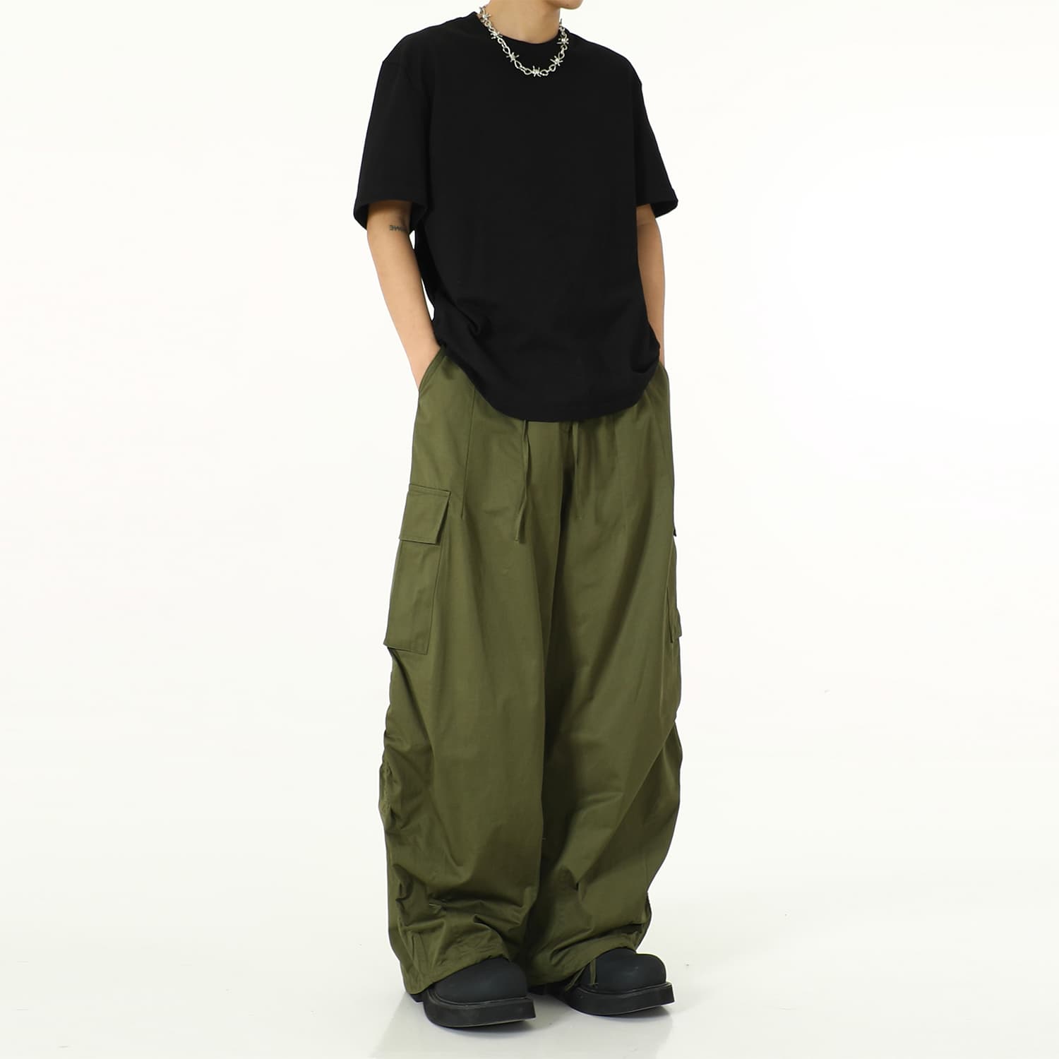ワイドパンツ メンズ 超ワイドシルエット オーバーサイズ カーゴパンツ