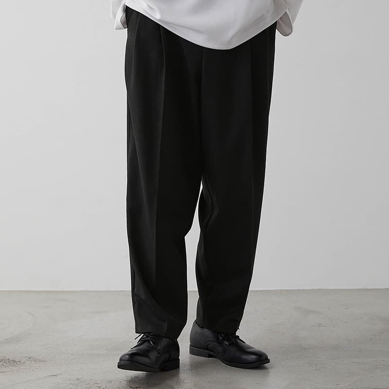 ワイドパンツ メンズ ワイドパンツ メンズ 洗練ドレープワイドスラックス