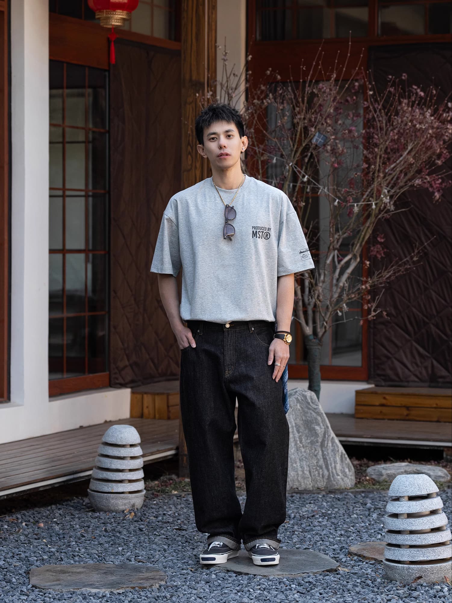 ワイドパンツ メンズ 岡山デニム素材 レトロワイドジーンズ
