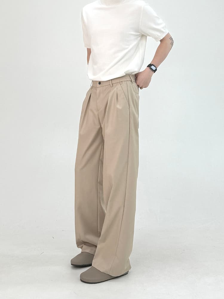 ワイドパンツ メンズ ワイド立体プリーツ美シルエットスラックス