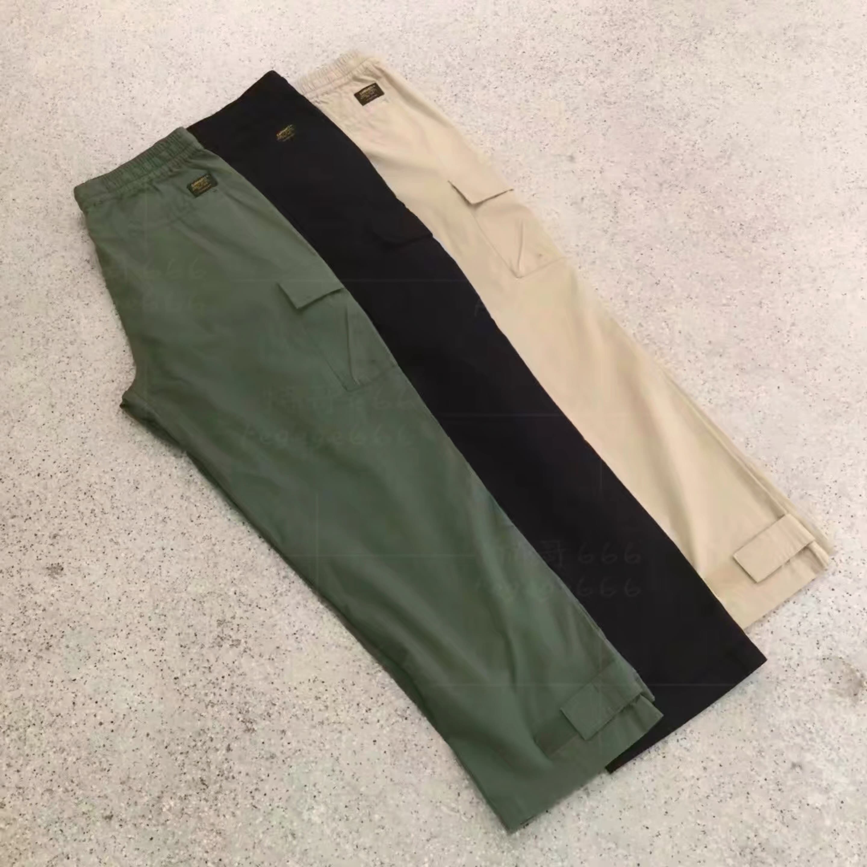 メンズワイドパンツ 多機能サイドポケット付きゆったりシルエット作業パンツ